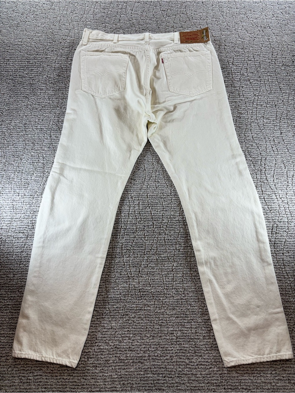 NEW Levi's x Denim Tears 501 Original Fit Men's 36/34 Cream Colored Jeans - Picture 13 of 14